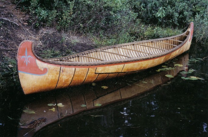 Birch Bark Canoe Authentic Native American Ojibwe Indian Birchbark Canoes -   Log Cabin Decor