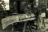 Jocko Carle and Basil Smith pitching a newly made birchbark canoe prior to launching ; from ''Building an Algonquin Birchbark Canoe'', photo Henri Vaillancourt 1980